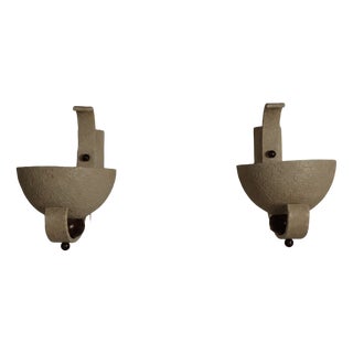 Mid-Century French Sculptural Wall Uplighters, 1950, Set of 2 For Sale