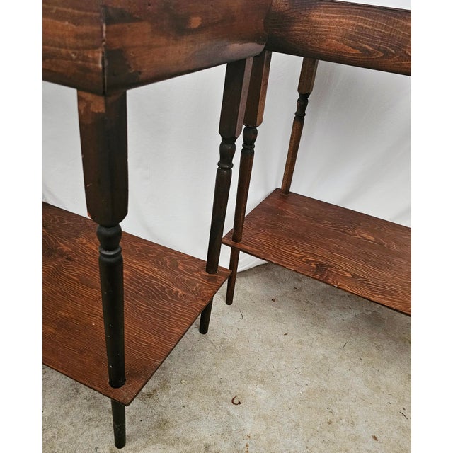 A pair of RARE military teak bedside tables. Limited and dated with military Crowsfoot mark under , with formica tops,...