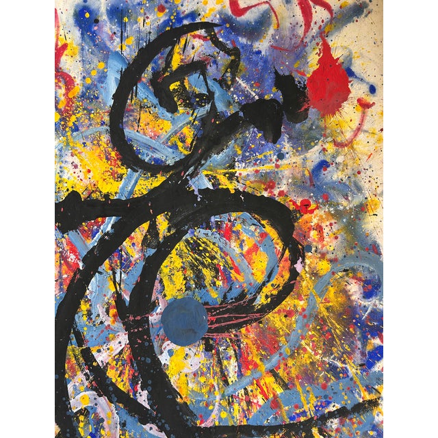 This is a fantastic Large Double-Sided Original Mixed Media Painting on Paper by Listed California Artist, Hendrik Grise...