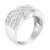 Contemporary 10K White Gold Diamond Bypass Ring (1 Cttw, H-I Color, I1-I2 Clarity) - Size 7-1/2 For Sale - Image 3 of 6