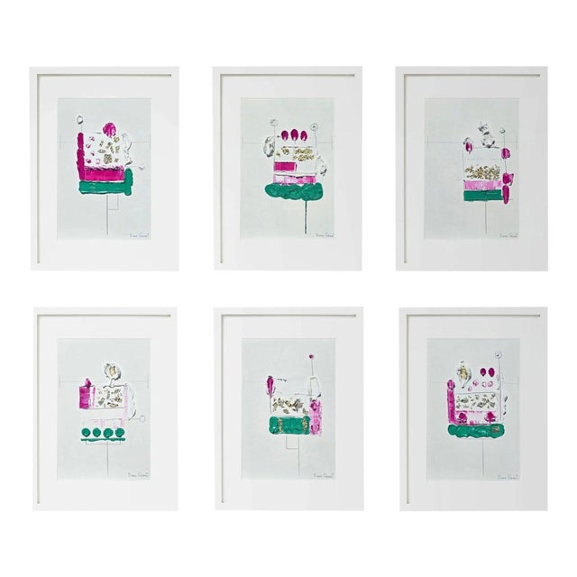 Set of 6 - Organic Modern Minimalist Flower Studies | Botanical Paintings | Herbarium Wall Art | Unframed For Sale