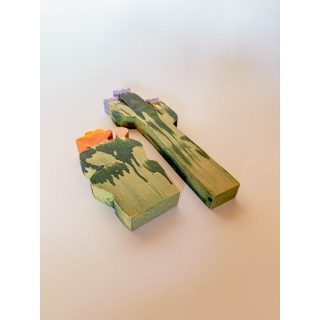 Wood Vintage Wood Cut Cactus Objects For Sale - Image 7 of 9