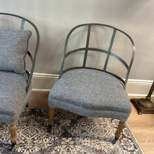 Restoration Hardware (Rh) French Couturier’s Chairs Pair (2) For Sale - Image 9 of 10