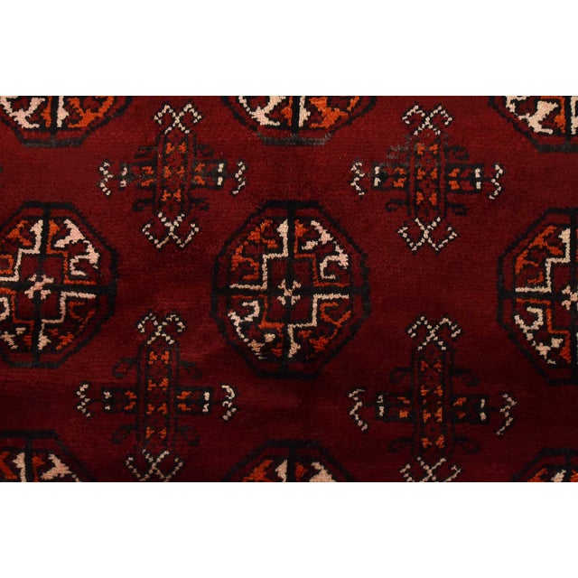 Baloch Runner 4’11” X 14’9” Red Wool Vintage Tribal Hand-Knotted Oriental Rug For Sale - Image 9 of 14