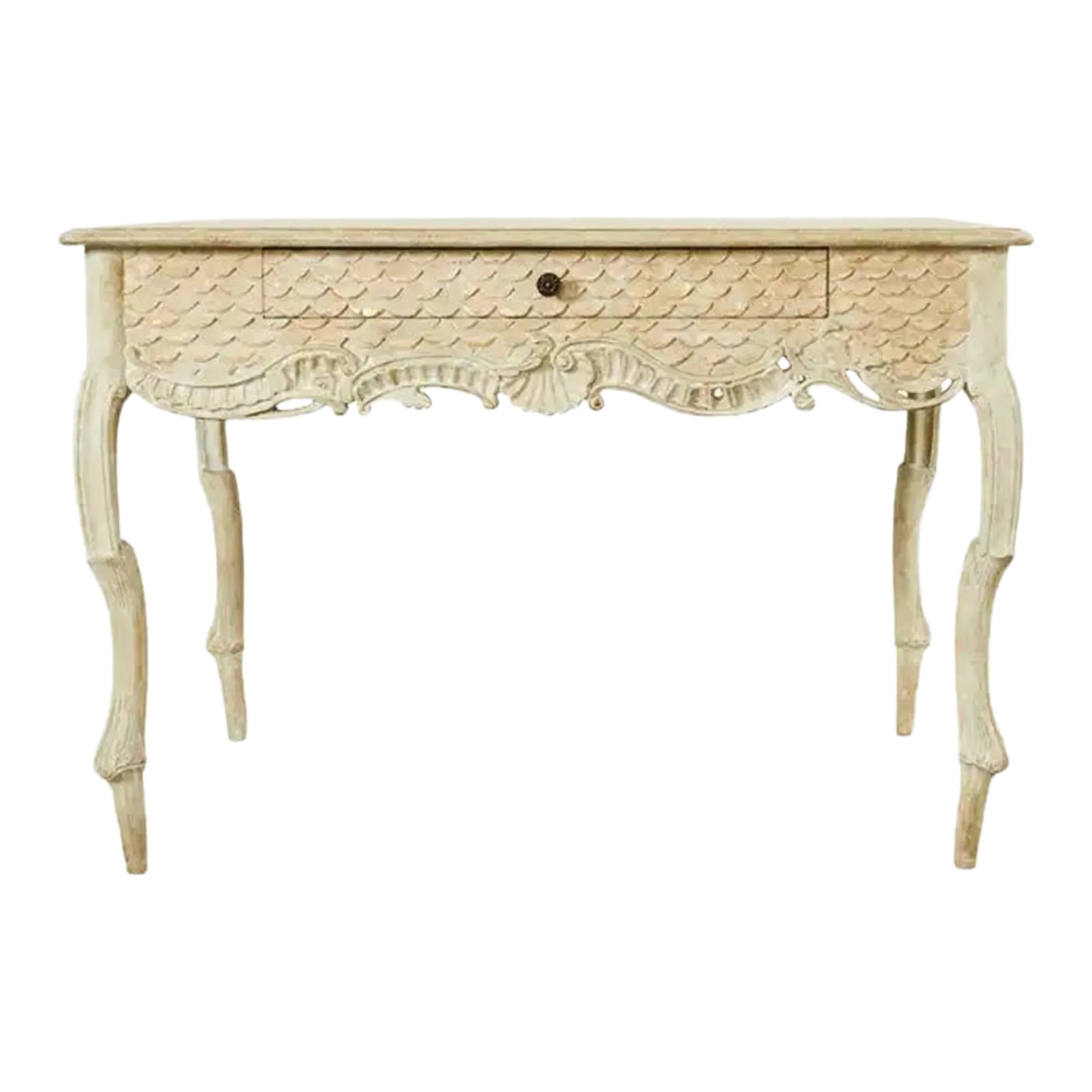 Hendrix Allardyce Rococo Style Lacquered Library Table Desk | Chairish