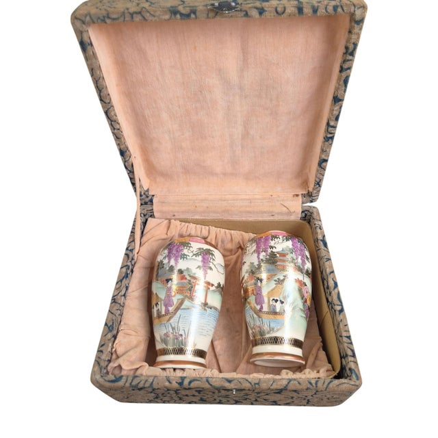 Gold Japanese Satsuma Vases, 1910s, Set of 2 For Sale - Image 8 of 16