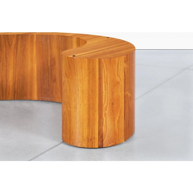 Wood Mid-Century Modern Biomorphic Walnut and Glass Coffee Table, Usa, 1960s For Sale - Image 7 of 10