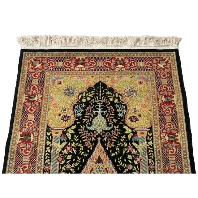 Small Turkish Hereke Rug in Pure Silk For Sale - Image 3 of 8