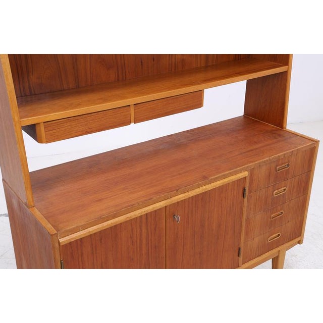 Brown Mid-Century Teak Bookcase with Drawers For Sale - Image 8 of 17