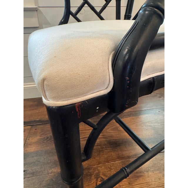 2000 - 2009 Contemporary Pair of Chinese Chippendale Style Armchairs For Sale - Image 5 of 7