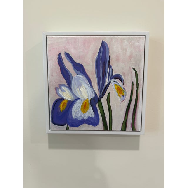 “Best Iris,” Modern Abstract Floral Acrylic Painting On Stretched Canvas, Signed Melinda S Best, 2026, One Of A Kind Orginal