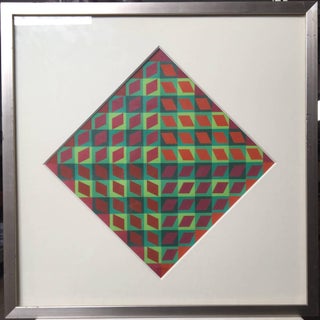 Victor Vasarely, Banya, 1964 Vintage Abstract Op Art Screen Print Serigraph, 1964 For Sale