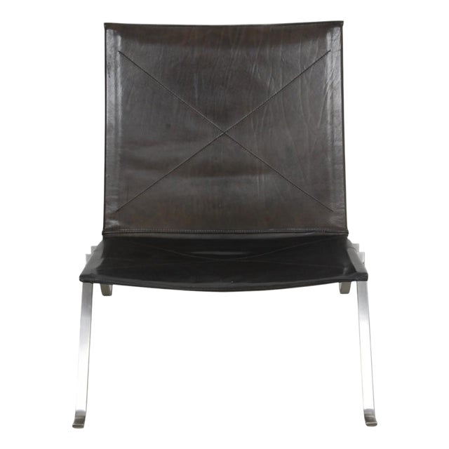 PK-22 Chair in Black Grace Leather by Poul Kjærholm For Sale