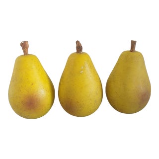 1990s Faux Stone Pears- Set of 3 For Sale