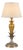 Brass and Silver-Toned Table Lamp with Leaf Base and Pleated Shade, 1960s For Sale