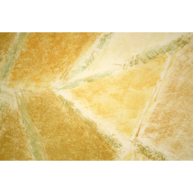 Mid-Century Modern "Grusgrav", Mid Century Modern Danish Color-Field Abstract in Yellow, 36/80 by Frede Christoffersen For Sale - Image 3 of 9