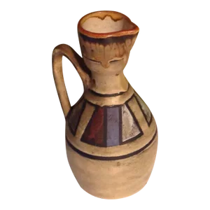 Germany Art Pottery Ceramic Pitcher Vase, Vintage Ceramano