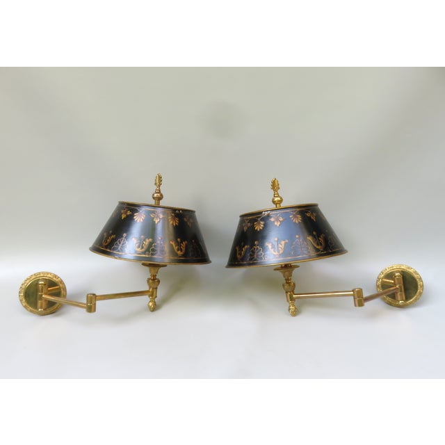 A few extraordinary and at the same time extremely rare wall lights "Bouillotte", made in France in the 1970s. The lights...