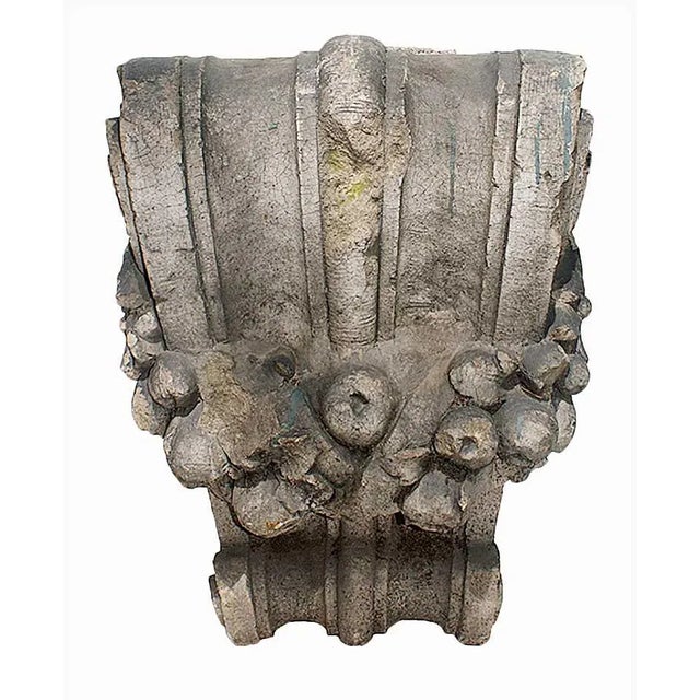 Early 20th Century terra cotta corbel. Fruit and foliate swag design. Circa 1900.
