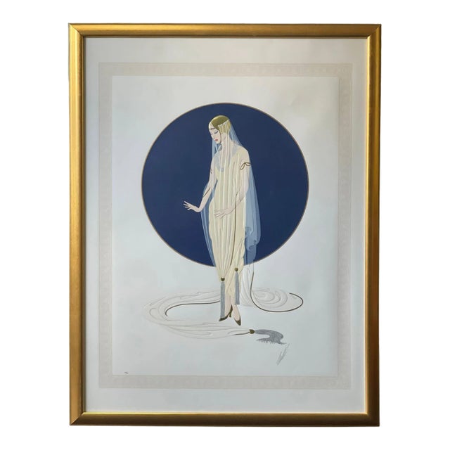 "Devotion" Art Deco Numbered Serigraph by Erté, 1987 For Sale
