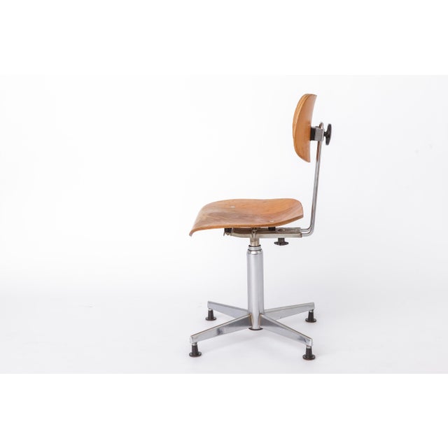 Egon Eiermann Industrial German Bauhaus Swivel Chair by Egon Eiermann for Wilde & Spieth, 1950s For Sale - Image 4 of 11
