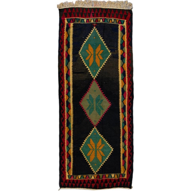 Vintage Kilim Brown Handmade Flatweave Tribal Wool Runner For Sale - Image 10 of 10