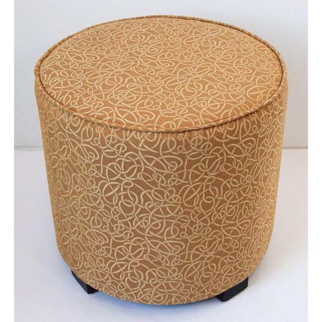 Moroccan Pouf Upholstered in Gold Fabric Stool For Sale - Image 11 of 12