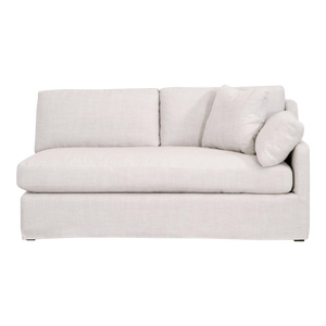 Lena Modular Slipcover 2-Seat Right Slope Arm Sofa, Bisque