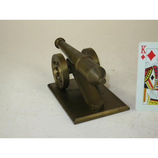 Mid-Century Modern Cannon Toy 1940's Heavy Brass Mid-Century Modern Style WWI, WWII For Sale - Image 3 of 12