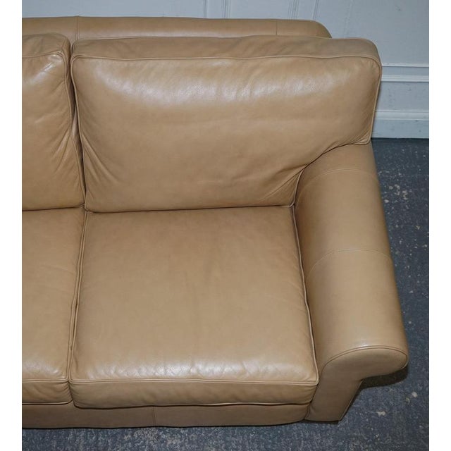 Latte Brown Leather Two Seater Sofa by Multiyork England For Sale - Image 12 of 18