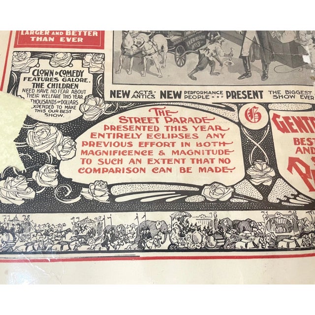 Paper Very Rare Antique 1800's Century Bros Circus Parade Illustrated Pamphlet Flyer For Sale - Image 7 of 12