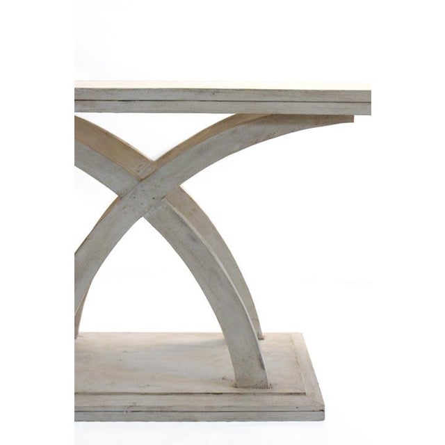 Mid-Century Modern Console Table With Elegant Crossing Leg Pattern For Sale - Image 3 of 10