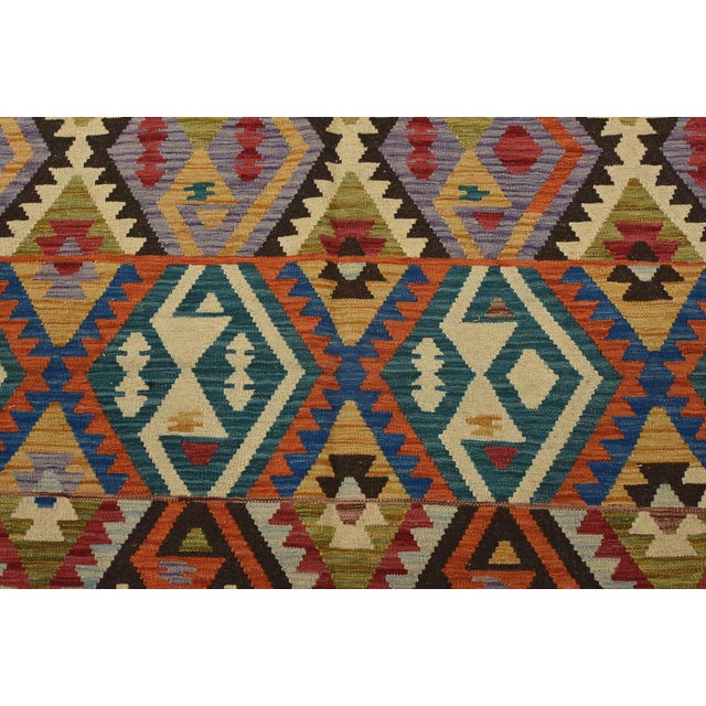 2020s Kilim Rug 6’10” X 9’9” Multicolor Wool Geometric Handwoven Oriental Carpet For Sale - Image 5 of 12
