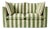 Sophie Conran Coco 2 Seater Sofa - Spring Green Stripes with Knife Edge Cushion For Sale