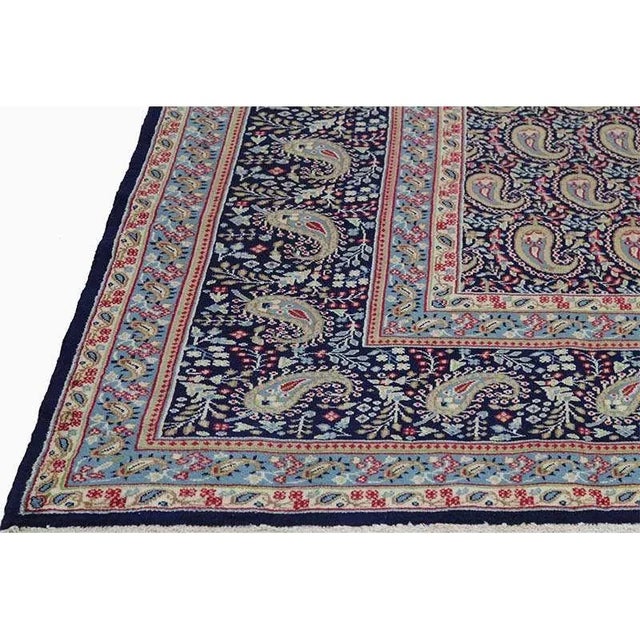 1960s Old Persian Kerman Area Rug 9’6″ X 12’4″ For Sale - Image 11 of 12
