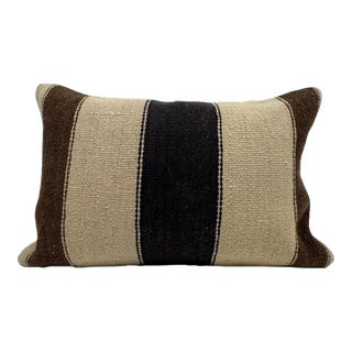 Turkish Hemp Pillow Cushion Natural Beige Brown Pillow Cushion Cover 16" x 24" For Sale