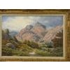 Sheep by the River in the Mountains of the Lake District of England - an Original Oil on Canvas by 20th Century Modern...