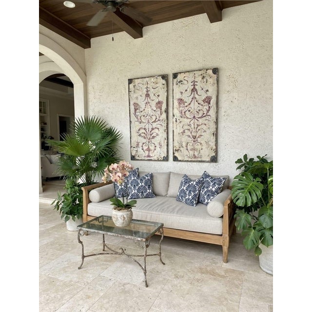 Pair of Vintage Distressed Botanical Wooden Wall Panel For Sale - Image 12 of 12