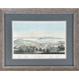 1851 San Francisco Original Lithograph by T. Sinclair, Framed For Sale