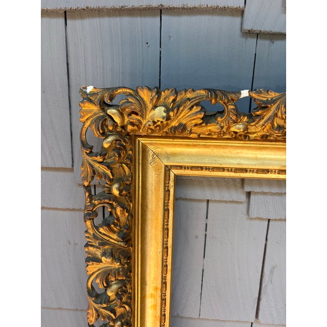 Antique French Rococo Revival Giltwood Frame – 35” X 50” For Sale - Image 4 of 11