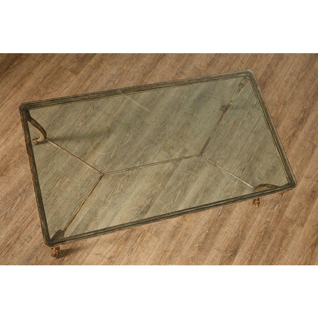 Metal Minton Spindell 'Durant' Glass Top Iron Coffee Table For Sale - Image 7 of 18