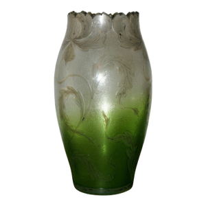 Cameo Glass Vase French Cameo Glass large Vase 1930's Graf Harrach Flowers Vines