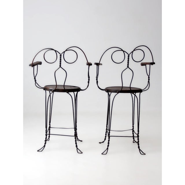 Antique a.h. Andrews Wire Ice Cream Parlor Bar Stools For Sale - Image 6 of 16