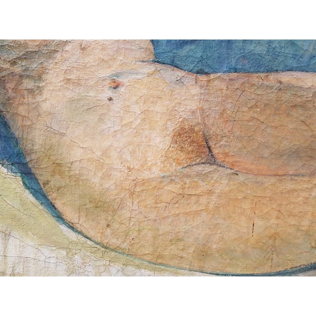 Figurative Lantoine Fernand - Reclining Nude Woman - Oil Painting - 1900's For Sale - Image 3 of 12