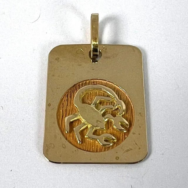 French Scorpio Starsign Zodiac 18k Yellow Gold Charm Medal Pendant, 1980s For Sale - Image 12 of 15