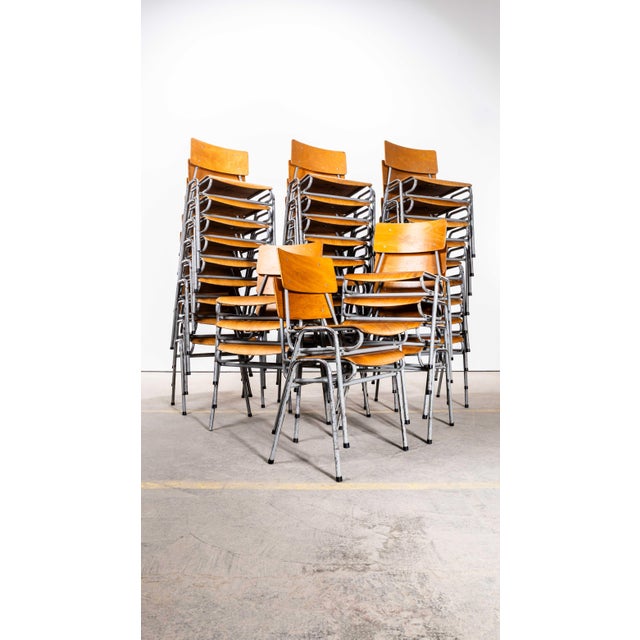 Vintage English Stacking Dining Chairs, 1950s, Set of 4 For Sale - Image 9 of 14