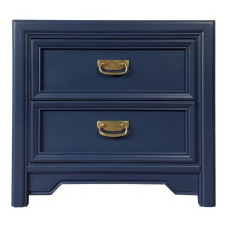 Vintage Navy Blue Nightstand For Sale