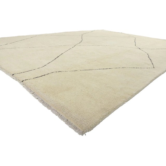 80577 Vintage Modern Modern Moroccan Area Rug, 10'01 x 13'09. Emanating modern style with a plush pile, this hand knotted...