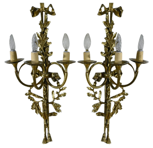 Mid-19th Century Napoleon III Bronze Wall Sconces attributed to C.Galle, Set of 2