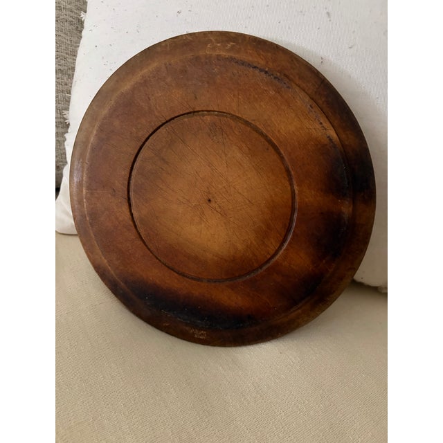 1920s Round English Biscuit/Bread Bowl With Bread Carving For Sale - Image 5 of 7